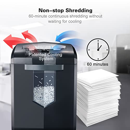 Bonsaii Paper Shredder, 18-Sheet 60-Minutes Paper Shredder For Office Heavy Duty Cross-Cut Shredder With 6 Gallon Pullout Basket & 4 Casters, Jam-Proof High Security Mail Shredder For Home Use(C149-C) #TOP2