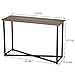 Household Essentials Jamestown Console Sofa Table Ashwood Rustic Wood Grain and Black Metal