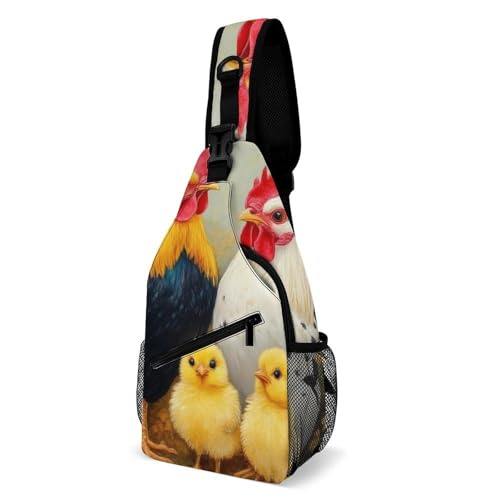 Sacs bandoulière peinture de poulet coq pour homme et femme outdoor
