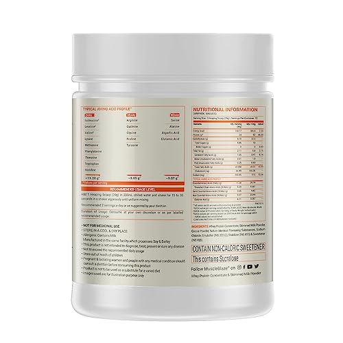 Image of MuscleBlaze Fuel One Whey Protein, 24 g Protein, 5.29 g BCAA & 4.2 g Glutamic Acid (Chocolate, 500 g / 1.1 lb)