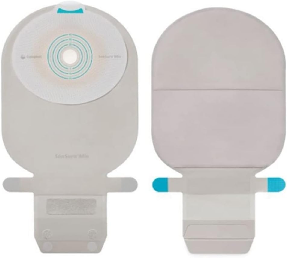 Filtered Ostomy Pouch One-Piece System Maxi 1 Inch Stoma Drainable Flat, Pre-Cut, 10472 - Box of 10