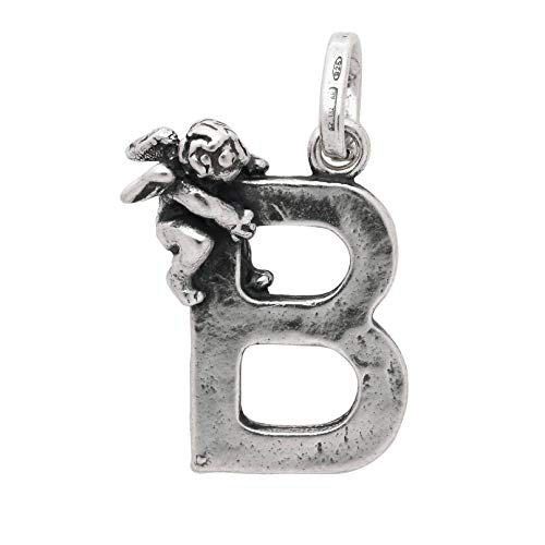 Giovanni Raspini ciondolo argento charm B con angelo 6066