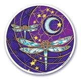 Mandala Arts Dragonfly Moon Decal Sticker