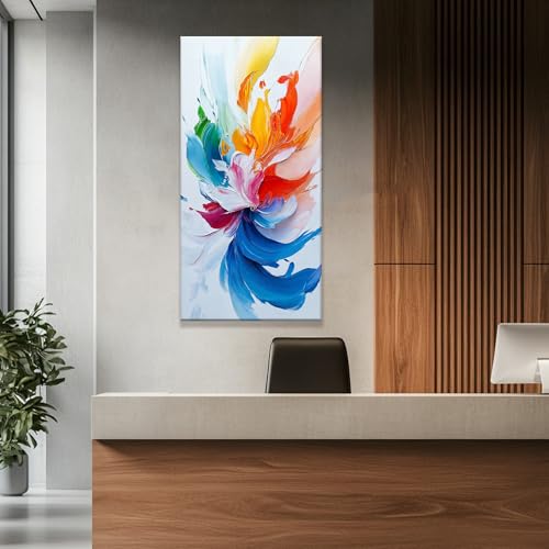 Image of TAIJXAGSG Abstract Wall Art Living Room Prints Colorful Abstract Art Decorations Blue Canvas Wall Art Decor Prints Poster 24 inchX 48 inch Home Wall Decor Artwork Painting Pictures For Bedroom Artwork