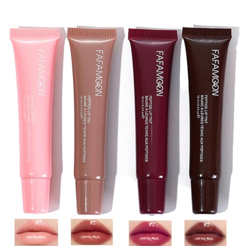 Baorder 4 Farben Hydrating Lip Gloss Set, Glitter Glossy Plumping Lip Glow Oil, High Shine Glass Finish Lip Jam, Shiny Jelly Liquid Lippenstift Für Frauen Und Mädchen