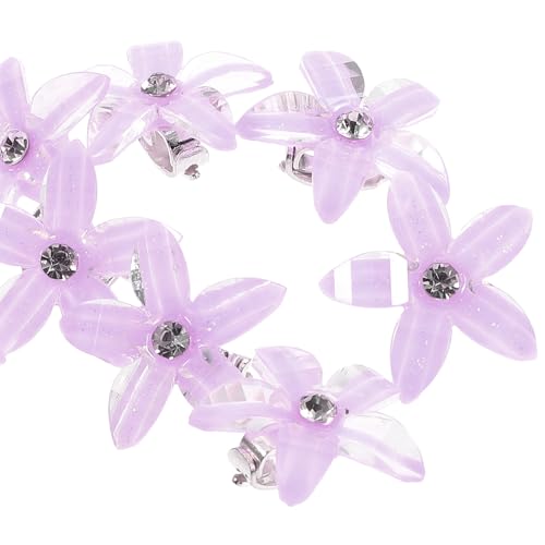 FESTFENDS 10 Mini Pinzas Pelo Forma de Flor y Gemas de Imitación, Adornos Clásicos para Niñas que Embellecen y Modifican Peinados en Compras y Oficina