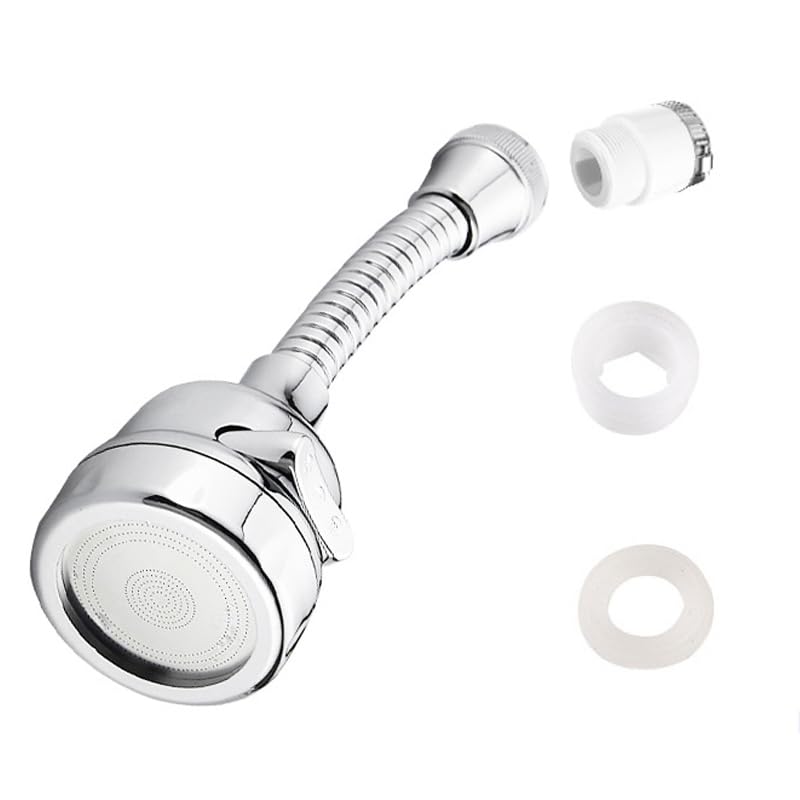 SHULLIN 流しシャワー キッチン 蛇口 シャワー キッチン 水道 首振り蛇口シャワーヘッド 節水泡沫器 360度回転 3段水流切替 加圧 キッチンシャワー 蛇口 タップエアレーター ユニバーサルアダプター付き 99％の蛇口に対応 家庭用