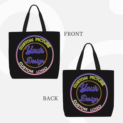 Custom Tote Bags Teacher Personalized Capacity Shoulder Bag Beach Bag For Women Men Design Your Own Image Logo Text Business4