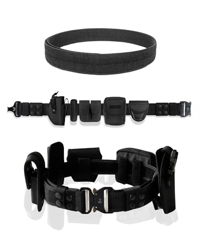 BittPicc 8 in 1 Police Tactical Belt Security Guard Belt Versatile Military Utility Belt Modular Equipment System Molded Duty Belt Set for Law Enforcement