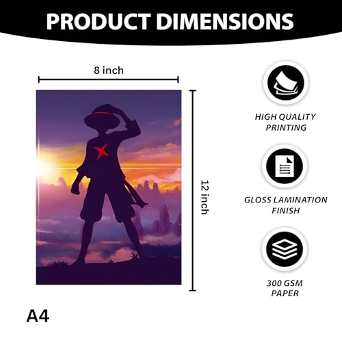 Image of ADRAIL STORE One Piece Anime Manga Poster, Zoro Character Design Wall Poster 3 Panal - A4 Size, 300 GSM, Wall Decor Posters Wall Art For Bedroom, Living room, Office, Dining Room,No Frame (1P)