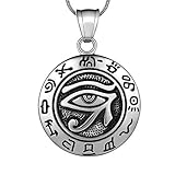 Hipunk Eye of Horus Necklace 316L Stainless Steel Egyptian Ancient Wedjat Eye of Ra Horus Symbol of...