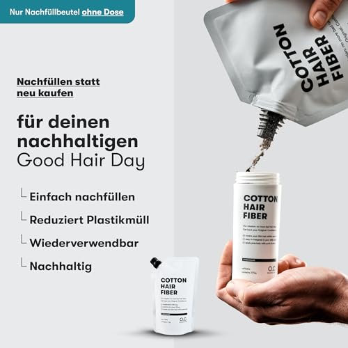 O.C. HAIRCARE Streuhaar zur Haarverdichtung - für Scheitel, kahle Stellen am Ober- und Hinterkopf - von führenden Salons empfohlen - 11 Farben - widerstandsfähige Streuhaare (Mittelbraun)