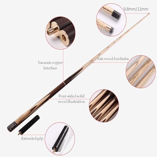 Taco de billar 3/4 con extensión de 6 in y accesorios de madera para juego miniatura 4