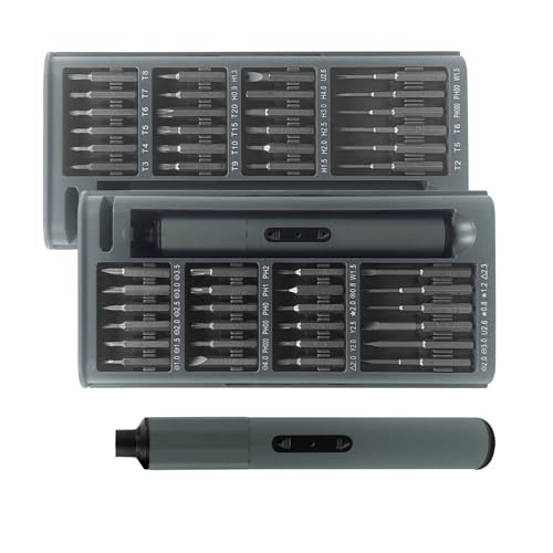 Destornillador eléctrico recargable 50 en 1 con motor silencioso y 4 luces LED, adecuado para trabajos de reparación precisos, destornillador eléctrico recargable