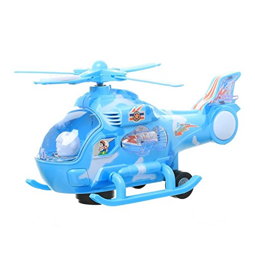 Image of Zest 4 Toyz Musical Helicopter Toy | Plastic Helicopter Air Force Toy | Bump and Go Action with Colourful 3D Lights | Swirls and Music | Pack of 1