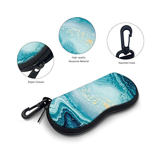 Image of Sunglasses Soft Case with Carabiner Ultra Light Neoprene Zipper Glasses Case
