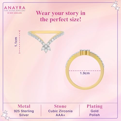 Image of ANAYRA Celest Sterling Silver Ring for Women & Girls, Stylish Anti Tarnish 925 Sterling Silver Jewellery for Women for Daily Use, Hallmark Certified, Valentine Gift for Girlfriend & Wife