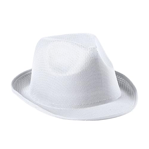 TIENDA EURASIA - Sombreros Fiesta | Pack 5 Sombreros para Fiesta Divertidos | 9 Colores Vivos | Medida 27 x 22 x 11 cm | Sombreros para Eventos, Fiestas, Despedidas, Bodas | (Blanco)