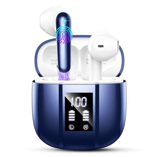 Cuffie Bluetooth Donerton Cuffie Bluetooth, Auricolari Bluetooth Stereo HiFi con 4 HD Mic, Cuffie Wireless 45 Ore LED Display, in Ear Cuffiette Bluetooth con Cancellazione Rumore, Cuffie Senza Fili IP7 Impermeabile