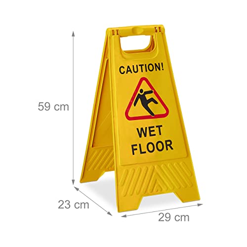 Panneau signalisation sol glissant plastique jaune double face efficace - 4
