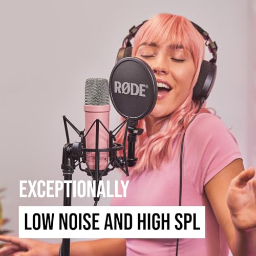 Rode NT1SIGNATUREPINK Røde Nt1 Signature Series Large-Diaphragm Condenser Microphone With Shock Mount, Pop Filter And Xlr Cable For Music Production, Vocal Recording thumb #3