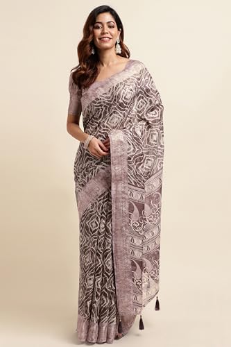 Image of MIRCHI FASHION Women Saree Cotton Blend Kalamkari Printed | Comfortable Office and Regular Daily Use Sari with Unstitched Blouse Piece