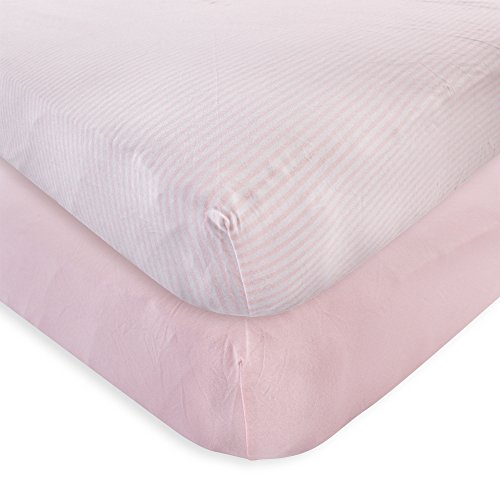 Image of Touched by Nature Unisex Baby and Toddler Organic Cotton Crib Sheet, Barely Pink, One Size