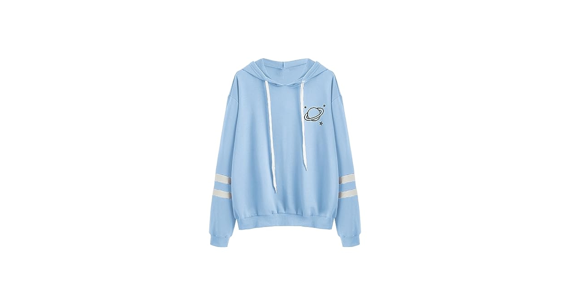 トップス plllllleeeasse stripe lightweight sweat SweatyRocks Women's Planet Print Varsity Striped Drawstring