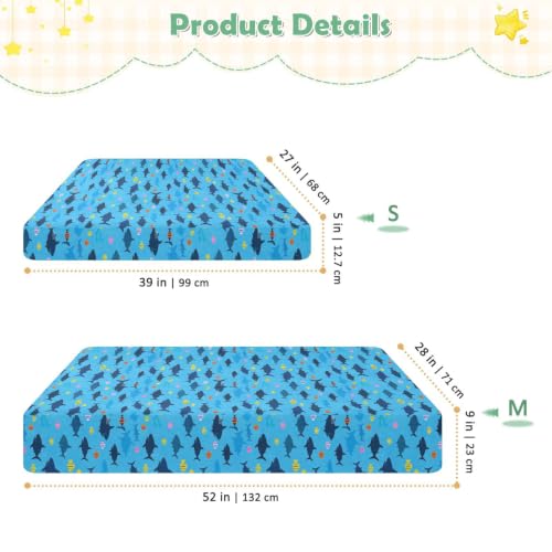 Housse de matelas imperméable mousseline bébé lit requins bleu océan
