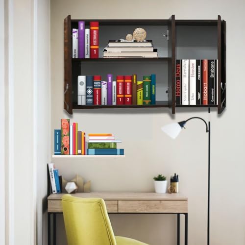 Image of SPECIALITY PANELS Door Multipurpose Storage Cabinet & Adjustable Shelf | Space Organizer | Termites Resistance | Wall Mounted for Office, Kitchen Finish (Redica Walnut, Door 3)