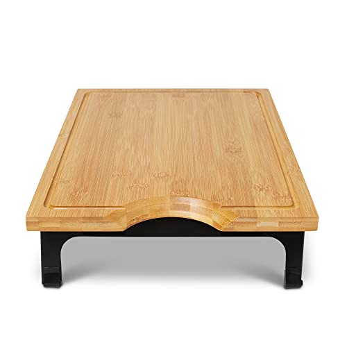 Vendiferous Natural Bamboo Cutting Board - Chopping Tray With Folding Legs - Adjustable Raised Meal Prep Station - Sustainable Lightweight Bamboo #TOP5