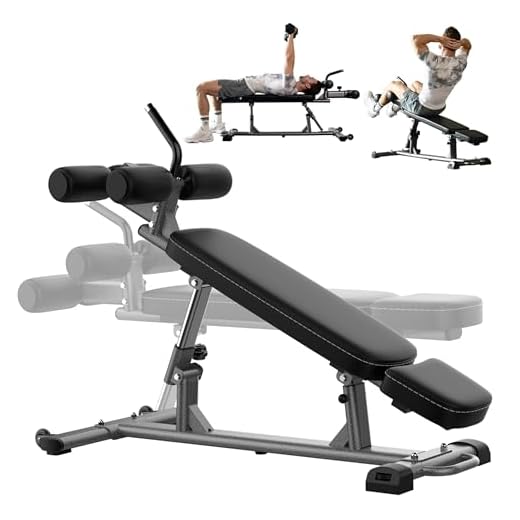 Finer Form Semi-Commercial Sit-Up Bench For Core Workouts and Decline Bench Press. Adjustable Weight Bench with Reverse Crunch Handle with 4 Adjustable Height Settings. Great Ab Workout Equipment