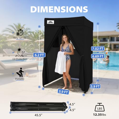 Carpa de privacidad EAGLE PEAK 4x4 ft negra miniatura 3