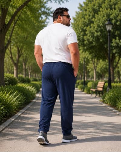 Image of KART BLACK Plus Size Track Pants for Men | Plain Track Pant | Casual Fit Comfortable Track Pant (Pack of 1)
