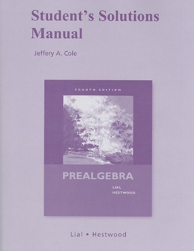 Student Solutions Manual for Prealgebra