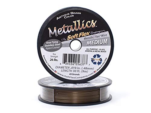 Soft Flex Best Beading Wire Antique Brass .019 Inch - 30 Feet