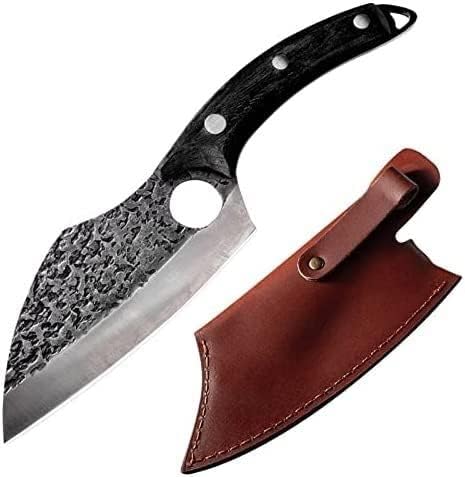 Cuchillo de carnicero forjado de 6 pulgadas, cuchillo de carnicero forjado a mano para carne, cortador de verduras, cortador de verduras al aire