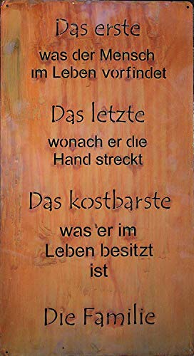 Rostikal Rost Deko Spruchtafel Familie 30 x 15 cm Edelrost Metall Gartenschild Tafel Schild zum hängen - Image 3