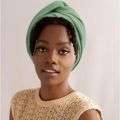 Image of DRESHOW African Women Turban Caps Beanie Twist Headscarf Pre-Tied Double Twisted Braids Headwraps for Women Chemo Cancer Cap