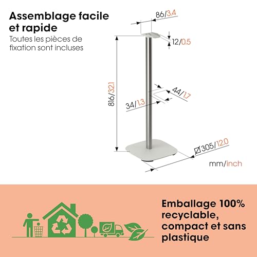 Support Sonos Era 300 blanc Vogel's SFS 4133 cache câble - 6