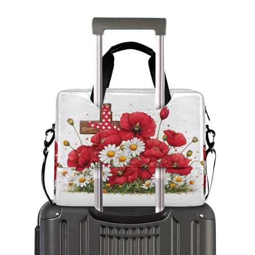 Maletín para portátil con estampado floral y múltiples bolsillos miniatura 3