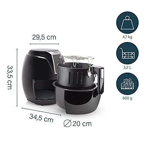 Princess 182021 Digitale Airfyer Xl - Makkelijk Schoon Te Maken – Inhoud 3.2 Liter, Zwart - Afbeelding 5