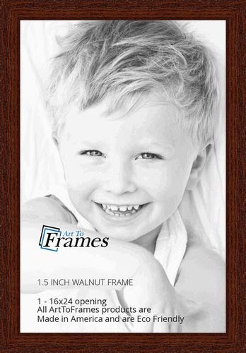 ArtToFrames 16x24 inch Walnut Stain on Oak Wood Picture Frame, WOM0066-80206-YWAL-16x24