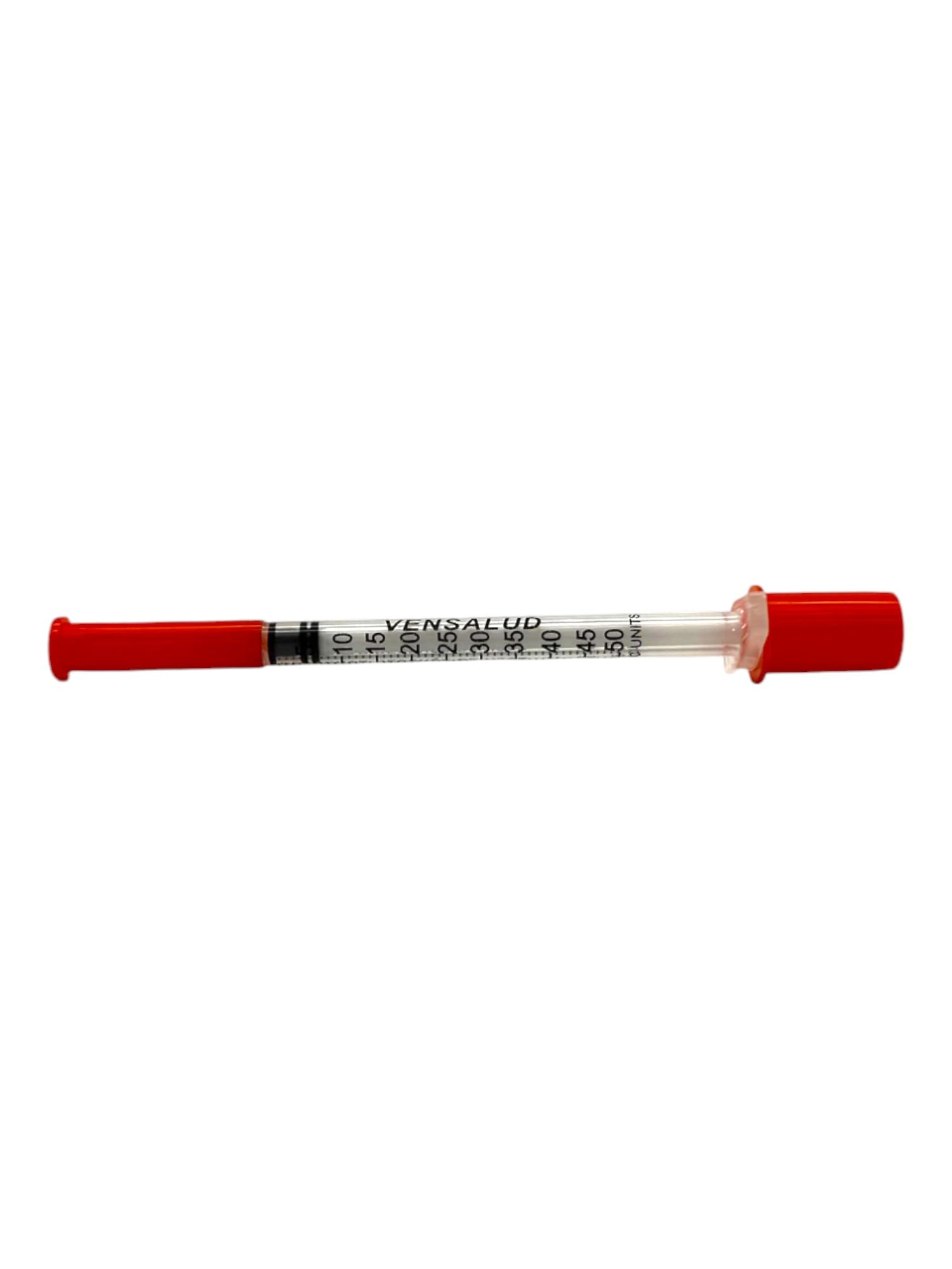 VENSALUD Lot de 100 outils de mesure de 0,5 ml, sans latex, cône Luer central, usage vétérinaire, laboratoire, alimentation pour animaux de compagnie 30 g x 5/16 mm Précision des doses