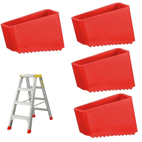 4 Pièces Couvre-Pieds d'Echelle en Caoutchouc, Embout 50x20 MM Patin Escabeau Universel,Embout Escabeau Universel en Caoutchouc,Patin Echelle Antidérapants...