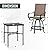 PHI VILLA 5PCS Patio Bar Set, Metal Bar Height Table and 4 Outdoor Swivel Bar Chairs with Textilene Fabric and Thickened Black Metal Frame,High Patio Furniture for Garden,Yard