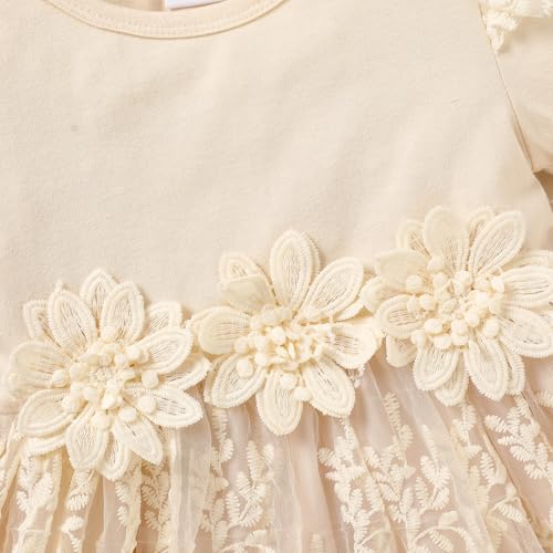 Baby Girl Dress Ruffle Sleeve Toddler Girl Dresses Infant Girls Long Sleeve Fall Winter Clothes Flower Tulle Dress4