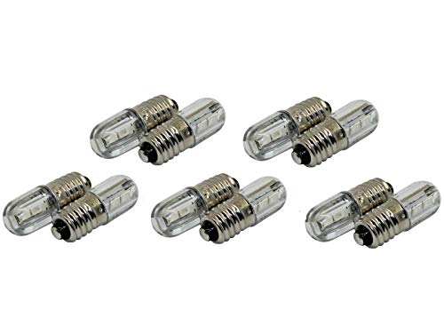 Preisvergleich Produktbild 10x Schraubsockel E10 LED - Ersatz Beleuchtung warmweiß Sparlampe - 6V