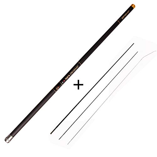 Canne A Peche 8m / 9m / 10m / 11m / 12m / 13m Rod à pêche télescopique Tige de pêche Ultra Longue Carbone Tige de pêche de pêche Canne A Peche en Carbone (Color : Black, Length : 13m)