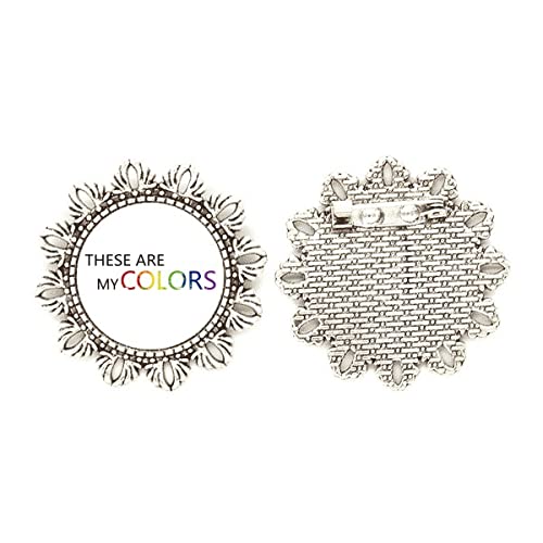 Broche de plata LGBT de alta joyería con bandera de arco iris grabada a fuego mediana